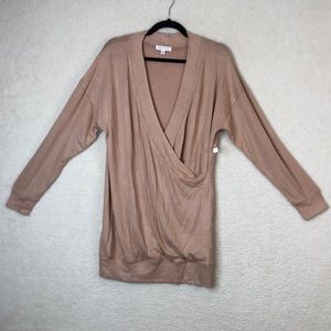 NWT Socialite Womens Tan Wrap Sweater Dress SIZE SMALL NEW WITH TAGS